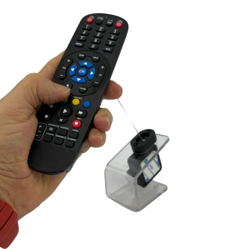 Suporte de mesa para controle remoto com cabo retrátil